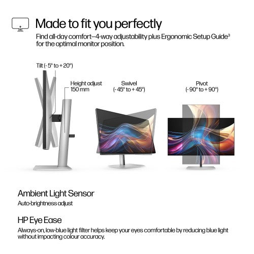 HP Series 7 Pro 27 inch QHD Monitor - 727pq PVC Free