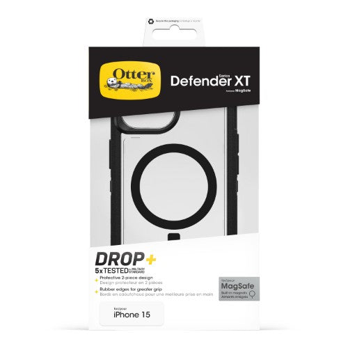 OtterBox Defender XT Clear for MagSafe Series for Apple iPhone 16e/15/14/13, transparent/black