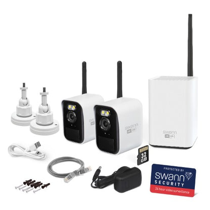 Swann MaxRanger4K™ Mini Long-Range Wireless Security System with 2 Cameras