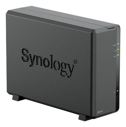 Synology DiskStation DS124 NAS Desktop Realtek RTD1619B 1 GB DDR4 12 TB HDD DiskStation Manager Black