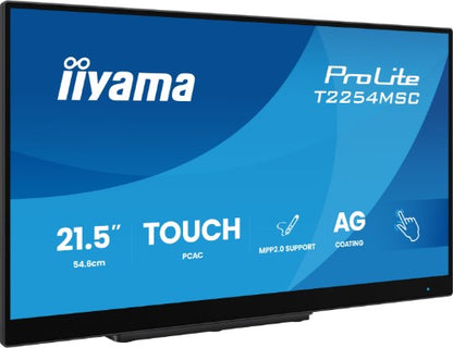 iiyama T2254MSC-B2AG computer monitor 54.6 cm (21.5") 1920 x 1080 pixels Full HD LED Touchscreen Black