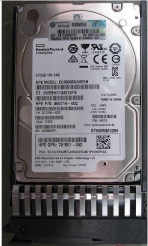 HPE 600GB SAS 12G 10K SFF ST DS internal hard drive 10000 RPM 2.5"