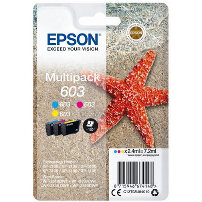 Epson C13T03U54010/603 Ink cartridge multi pack C,M,Y, 3x130 pages ISO/IEC 24711 7.2ml Pack=3 for Epson XP 2100