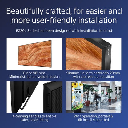 Sony BRAVIA FW-98BZ30L 4K HDR Full Array LED Professional display, 440 cd/m2, 24/7 and 5 years PrimeSupport
