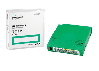 HPE LTO-8 Ultrium 30TB RW Non Custom Labeled Library Pack 20 Data Cartridges with Cases
