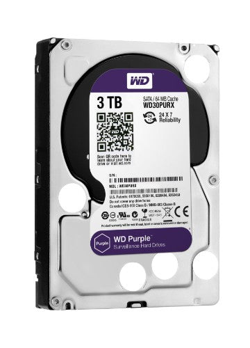 Western Digital Purple internal hard drive 3 TB 5400 RPM 64 MB 3.5" Serial ATA III