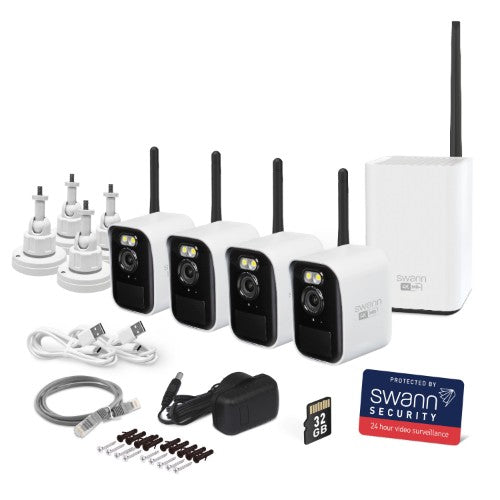 Swann MaxRanger4K™ Mini Long-Range Wireless Security System with 4 Cameras
