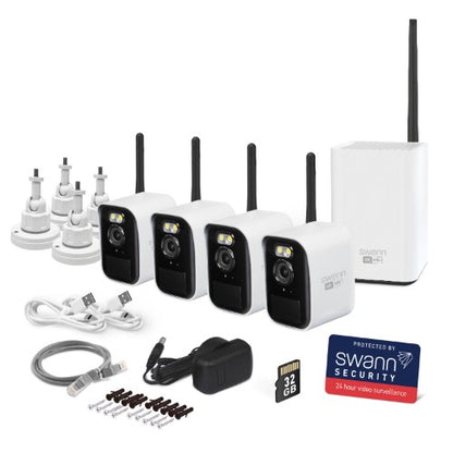 Swann MaxRanger4K™ Mini Long-Range Wireless Security System with 4 Cameras