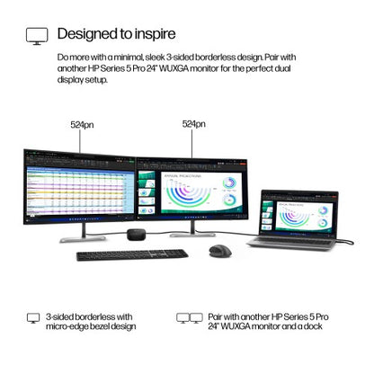 HP Series 5 Pro 24 inch WUXGA Monitor - 524pn