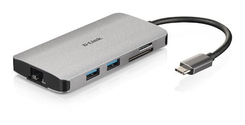 D-Link 8-in-1 USB-C Hub with HDMI/Ethernet/Card Reader/Power Delivery