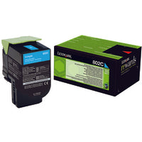 Lexmark 80C20C0/802C Toner-kit cyan return program, 1K pages ISO/IEC 19798 for Lexmark CX 310/410/510