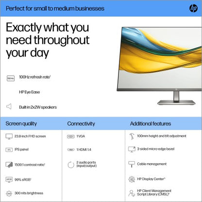 HP Series 5 23.8 inch FHD Monitor - 524da