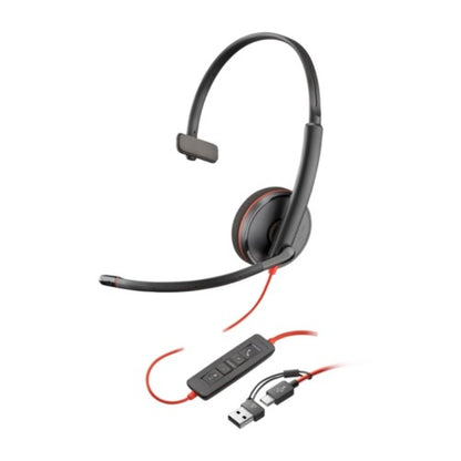 HP Poly Blackwire 3210 Monaural USB-C Headset +USB-C/A Adapter (Bulk)