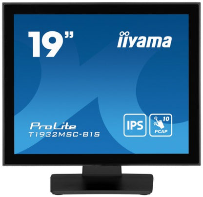 iiyama ProLite T1932MSC-B1S computer monitor 48.3 cm (19") 1280 x 1024 pixels Full HD LED Touchscreen Tabletop Black