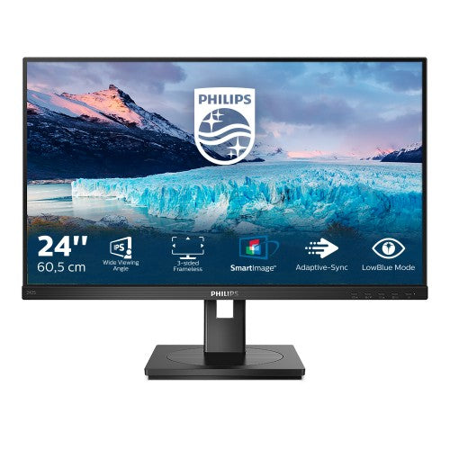 Philips S Line 242S1AE/00 computer monitor 60.5 cm (23.8") 1920 x 1080 pixels Full HD LED Black