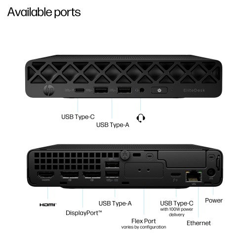 HP EliteDesk 8 Mini G1i AI Intel Core Ultra 9 285 64 GB DDR5-SDRAM 1 TB SSD Windows 11 Home Mini PC AI PC Black