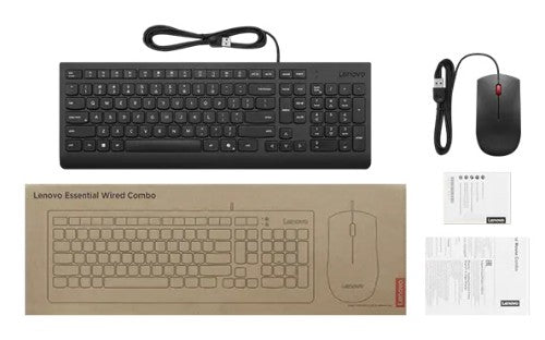 Lenovo 4X31R64409 keyboard Mouse included Universal USB Danish Black