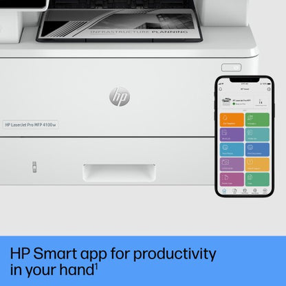 HP LaserJet Pro 4102fdw Wireless Multifunction Black and white Printer, Copier, Scanner; Duplex