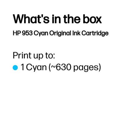 HP F6U12AE/953 Ink cartridge cyan, 630 pages 9ml for HP OfficeJet Pro 7700/8210/8710