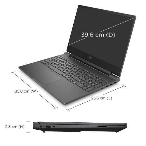 HP Victus Gaming 15-fb3004na AMD Ryzen™ 5 240 Laptop 39.6 cm (15.6") Full HD 16 GB DDR5-SDRAM 1 TB SSD NVIDIA GeForce RTX 5050 Wi-Fi 6 (802.11ax) Windows 11 Home AI PC Black