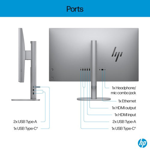 HP OmniStudio X 27-cs0002na Intel Core Ultra 5 125H 68.6 cm (27") 3840 x 2160 pixels All-in-One PC 16 GB DDR5-SDRAM 1 TB SSD Windows 11 Home Wi-Fi 7 (802.11be) AI PC Silver