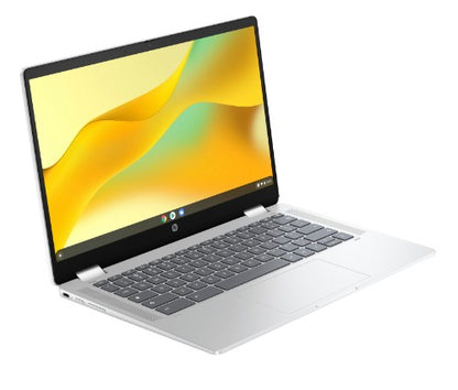 HP Chromebook x360 14b-cd0002na Intel® N N100 35.6 cm (14") Touchscreen HD 4 GB LPDDR5-SDRAM 128 GB eUFS Wi-Fi 6 (802.11ax) ChromeOS Silver