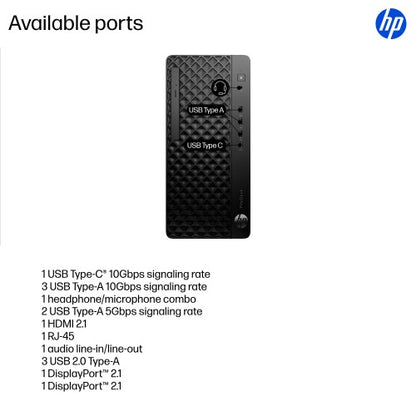 HP ProDesk 4 Tower G1i Wolf Pro Security Edition Intel Core Ultra 7 265 32 GB DDR5-SDRAM 1 TB SSD Windows 11 Pro PC AI PC Black