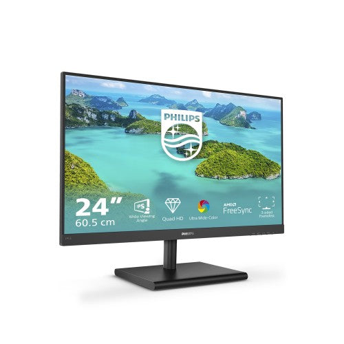 Philips E Line 245E1S/00 computer monitor 60.5 cm (23.8") 2560 x 1440 pixels 2K Ultra HD LCD Black