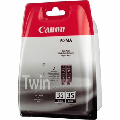 Canon 1509B029/PGI-35BK Ink cartridge black twin pack, 2x191 pages 9.3ml Pack=2 for Canon Pixma IP 100