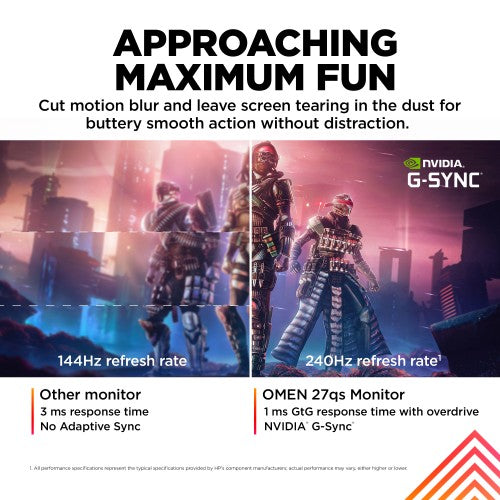 OMEN by HP 27 inch QHD 240Hz Gaming Monitor - OMEN 27qs