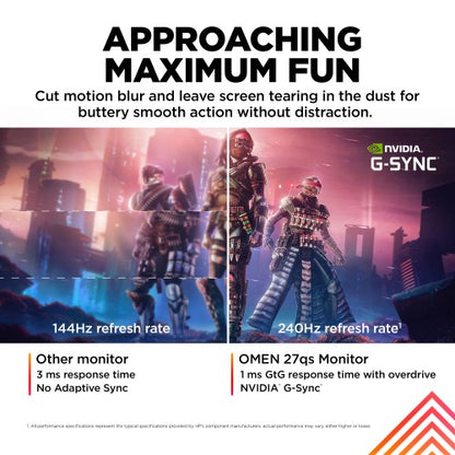 OMEN by HP 27 inch QHD 240Hz Gaming Monitor - OMEN 27qs