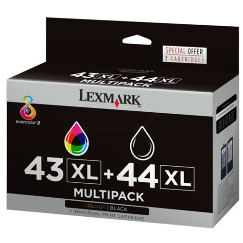 Lexmark 80D2966/43XL+44XL Printhead cartridge multi pack black + color 300+500 pg Pack=2 for Lexmark X 9350/Z 1520