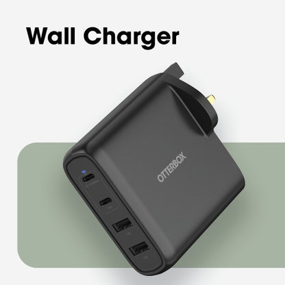 OtterBox Standard UK Wall Charger 100W - 2X USB-C + 2X USB-A USB-PD