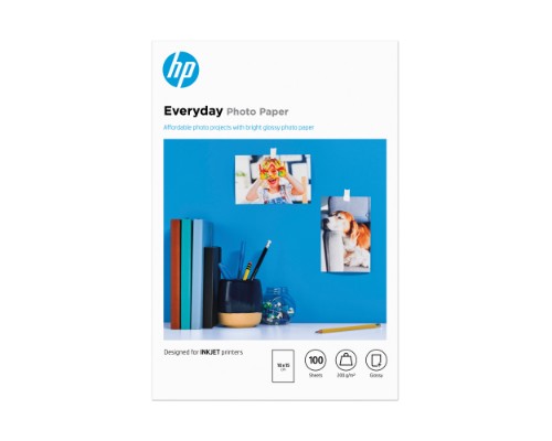 HP Everyday Photo Paper, Glossy, 200 g/m2, 10 x 15 cm (101 x 152 mm), 100 sheets