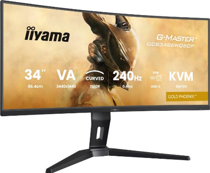 iiyama G-MASTER GCB3486WQSCP-B1 computer monitor 86.4 cm (34") 3440 x 1440 pixels UltraWide Quad HD Black