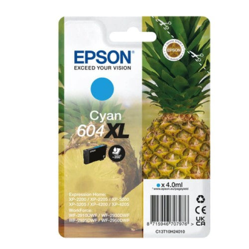 Epson C13T10H24010/604XL Ink cartridge cyan high-capacity, 350 pages 4ml for Epson XP-2200