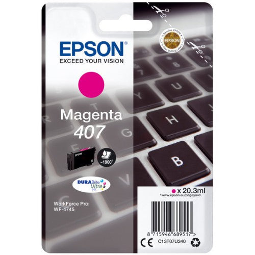 Epson C13T07U340/407 Ink cartridge magenta, 1.9K pages ISO/IEC 19752 20,3ml for Epson WF 4745