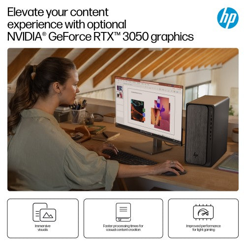 HP OmniDesk M02-0007na PC AMD Ryzen™ 7 8700F 16 GB DDR5-SDRAM 1 TB SSD Windows 11 Home Tower AI PC Grey