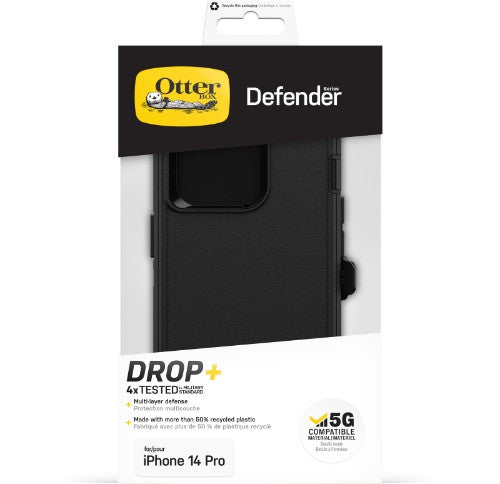 OtterBox Defender Case for iPhone 14 Pro, Shockproof, Drop Proof, Ultra-Rugged, Protective Case, 4x Tested to Military Standard, Black