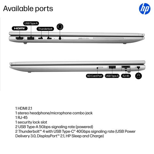 HP EliteBook 6 G1i 16 inch Notebook AI PC Wolf Pro Security Edition Intel Core Ultra 5 235U Laptop 40.6 cm (16") Touchscreen WUXGA 16 GB DDR5-SDRAM 512 GB SSD Wi-Fi 7 (802.11be) Windows 11 Pro Silver