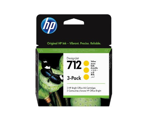 HP 3ED79A/712 Ink cartridge yellow multi pack 29ml Pack=3 for HP DesignJet T 200