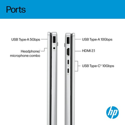 HP OmniBook 5 Flip 14-fp0015na Intel® Core™ i5 i5-1334U Hybrid (2-in-1) 35.6 cm (14") Touchscreen 2K 8 GB LPDDR5-SDRAM 512 GB SSD Wi-Fi 6 (802.11ax) Windows 11 Home Silver