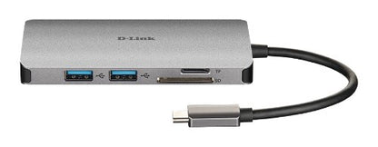 D-Link 8-in-1 USB-C Hub with HDMI/Ethernet/Card Reader/Power Delivery