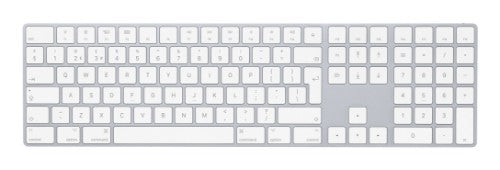 Apple Magic w/ Numeric Keypad keyboard Universal Bluetooth QWERTY UK English Silver, White