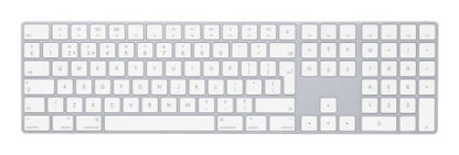 Apple Magic w/ Numeric Keypad keyboard Universal Bluetooth QWERTY UK English Silver, White