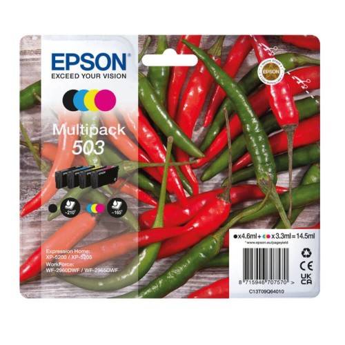 Epson C13T09Q64010/503 Ink cartridge multi pack Bk,C,M,Y 210pg + 3x165pg Pack=4 for Epson XP-5200