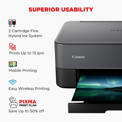 Canon PIXMA TS5350i Wireless Colour 3-in-One Inkjet Photo Printer, Black