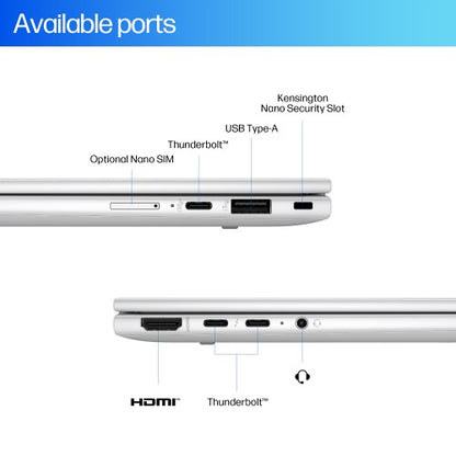 HP EliteBook X Flip G1i Next Gen AI PC Wolf Pro Security Edition Copilot+ PC Intel Core Ultra 7 258V Hybrid (2-in-1) 35.6 cm (14") Touchscreen 2.5K 32 GB LPDDR5x-SDRAM 1 TB SSD Wi-Fi 7 (802.11be) Windows 11 Pro Silver