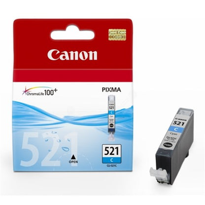 Canon 2934B001/CLI-521C Ink cartridge cyan, 448 pages ISO/IEC 24711 205 Photos 9ml for Canon Pixma IP 3600/MP 980