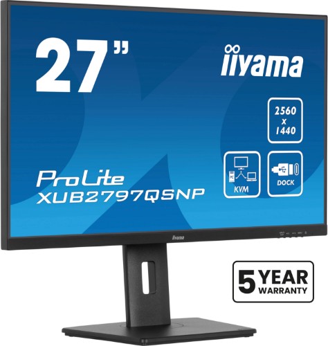 iiyama ProLite XUB2797QSNP-B1 computer monitor 68.6 cm (27") 2560 x 1440 pixels Quad HD LED Black